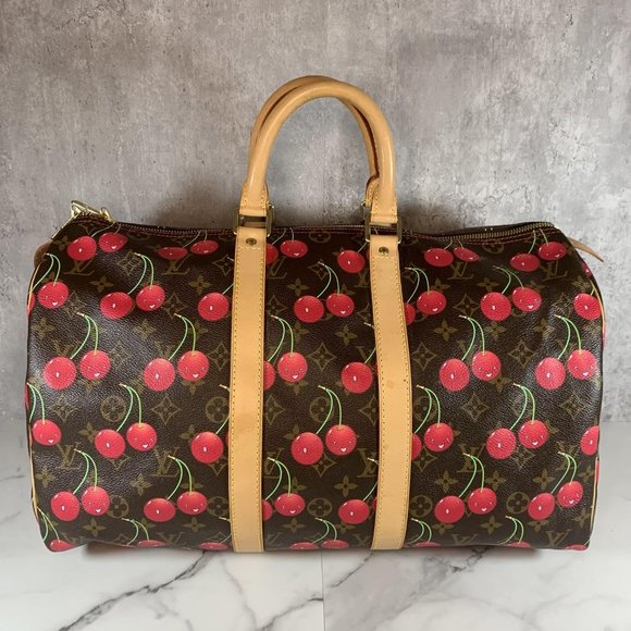 βSOLDβ π Louis Vuitton Cherry Keepall 45 Cerises Weekend Monogram bag Murakami - Picture 16 of 16